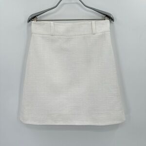 Kate Spade New York White Tweed A-Line Mini Skirt size 4 Women's 100% Cotton